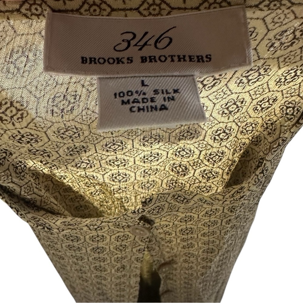 100% silk gold printed tunic l - Picture 7 of 8